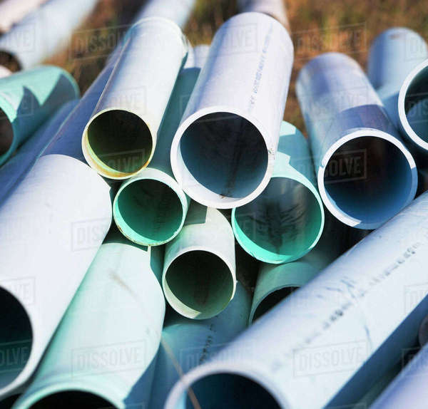 Stack of PVC piping Stock Photo Dissolve