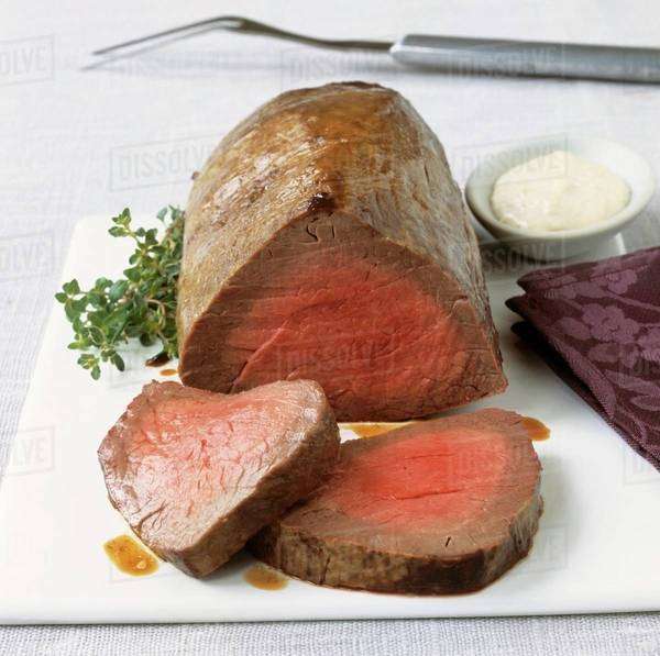 Beef fillet with horseradish Stock Photo Dissolve
