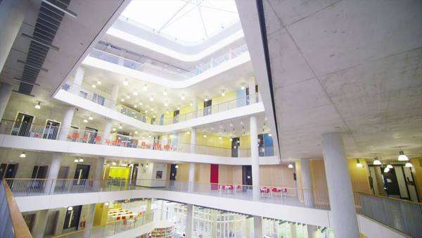 Interior view of a large modern university building. . - Stock Video ... Interior view of a large modern university building. . - Stock Video ...