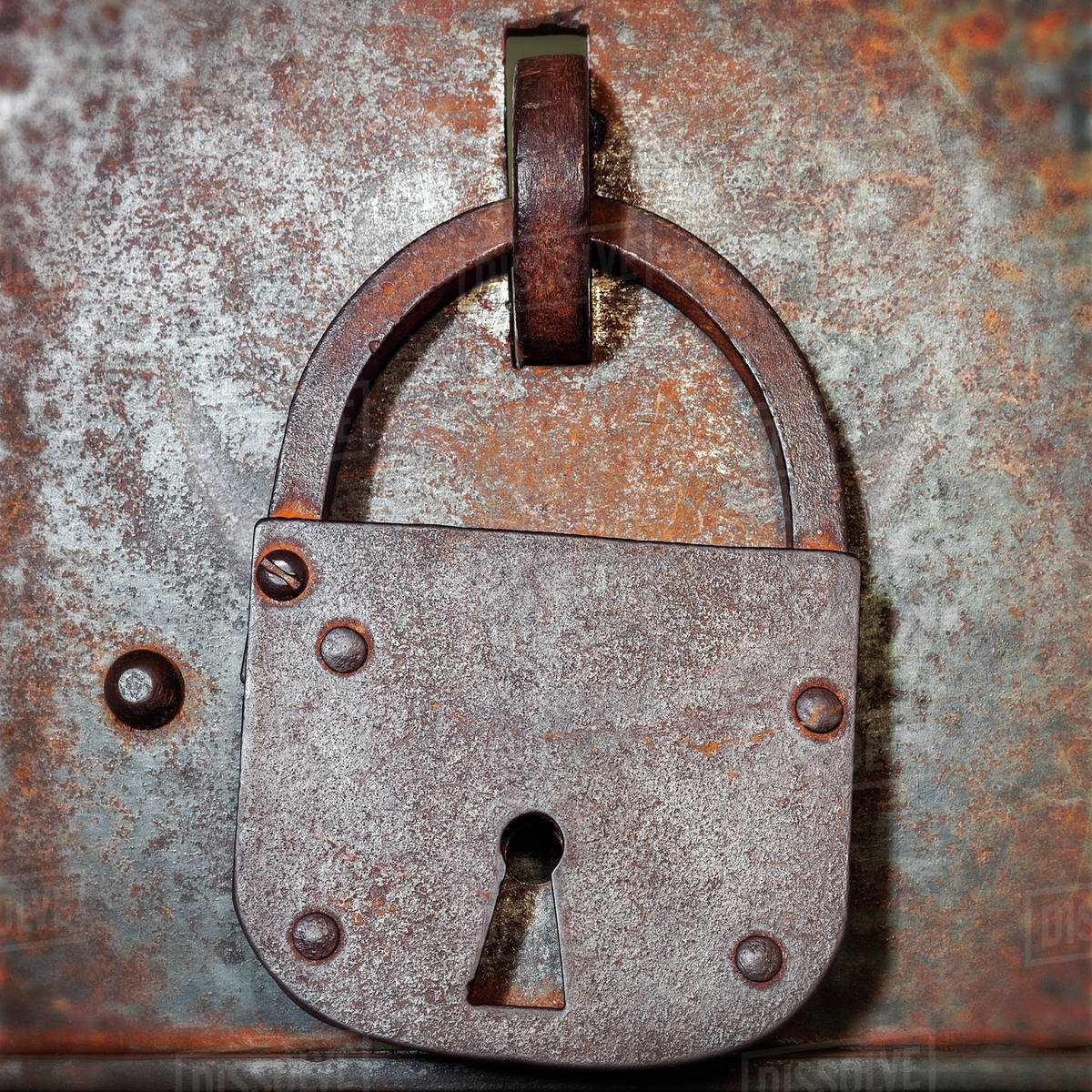 Antique rusted padlock Stock Photo Dissolve