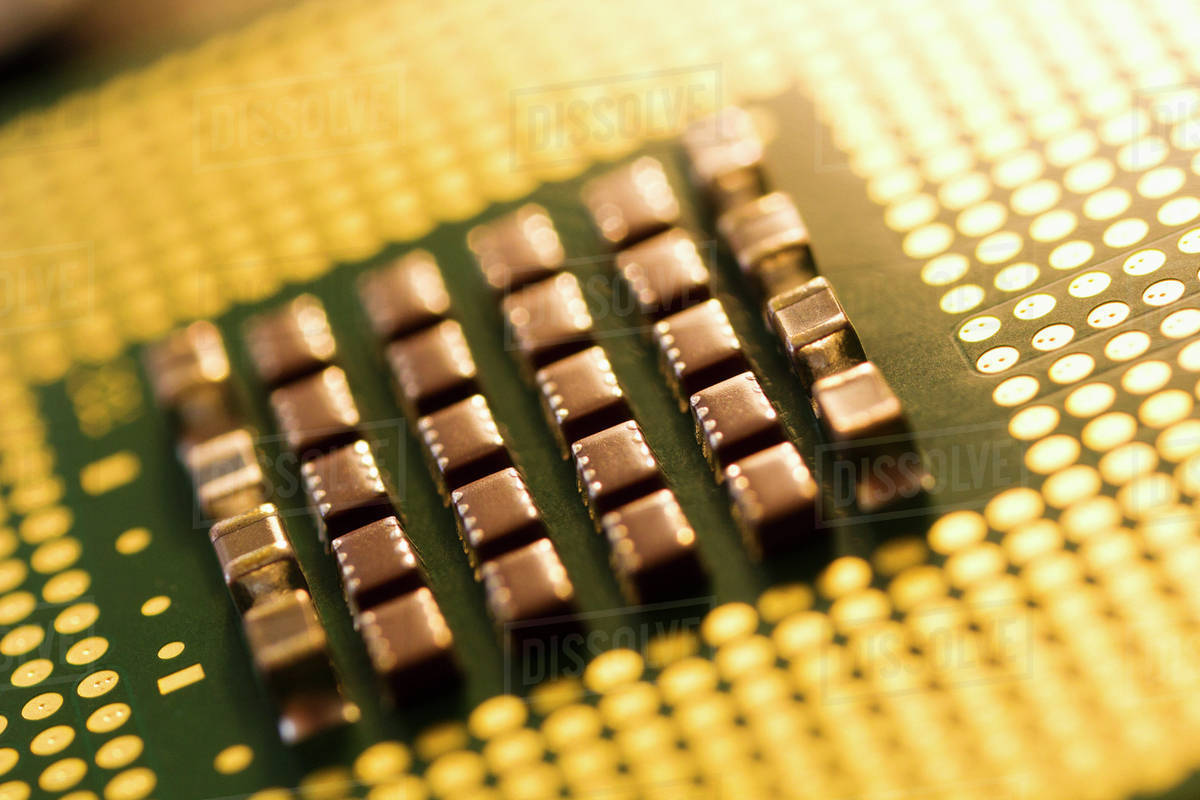 Studio shot of computer chip Stock Photo Dissolve