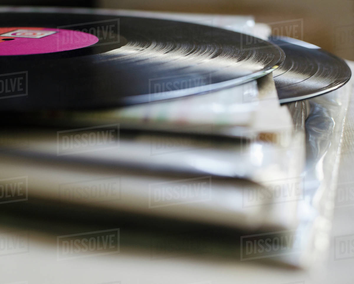 Stack of records Stock Photo Dissolve