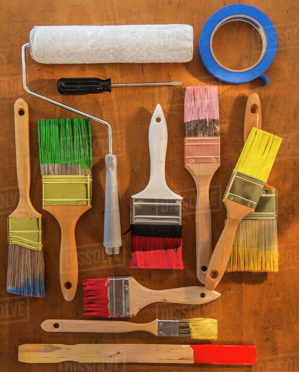 Collection of painting utensils Stock Photo Dissolve