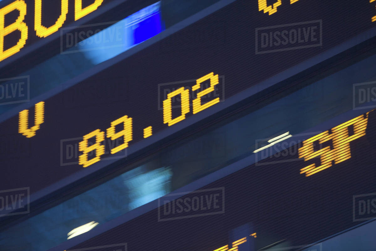 Usa, New York State, New York City, Times Square, Stock Quotron, close