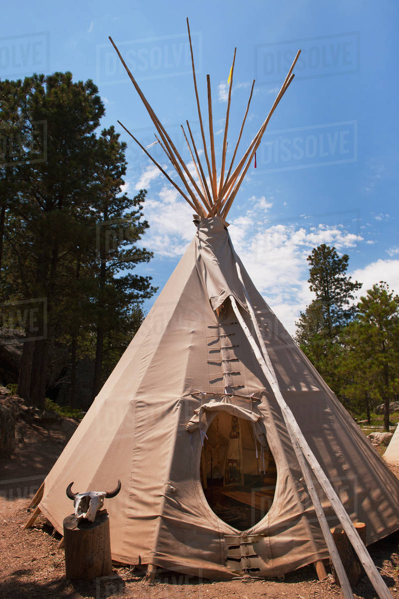 USA, South Dakota, Traditional Indian teepee Stock Photo Dissolve