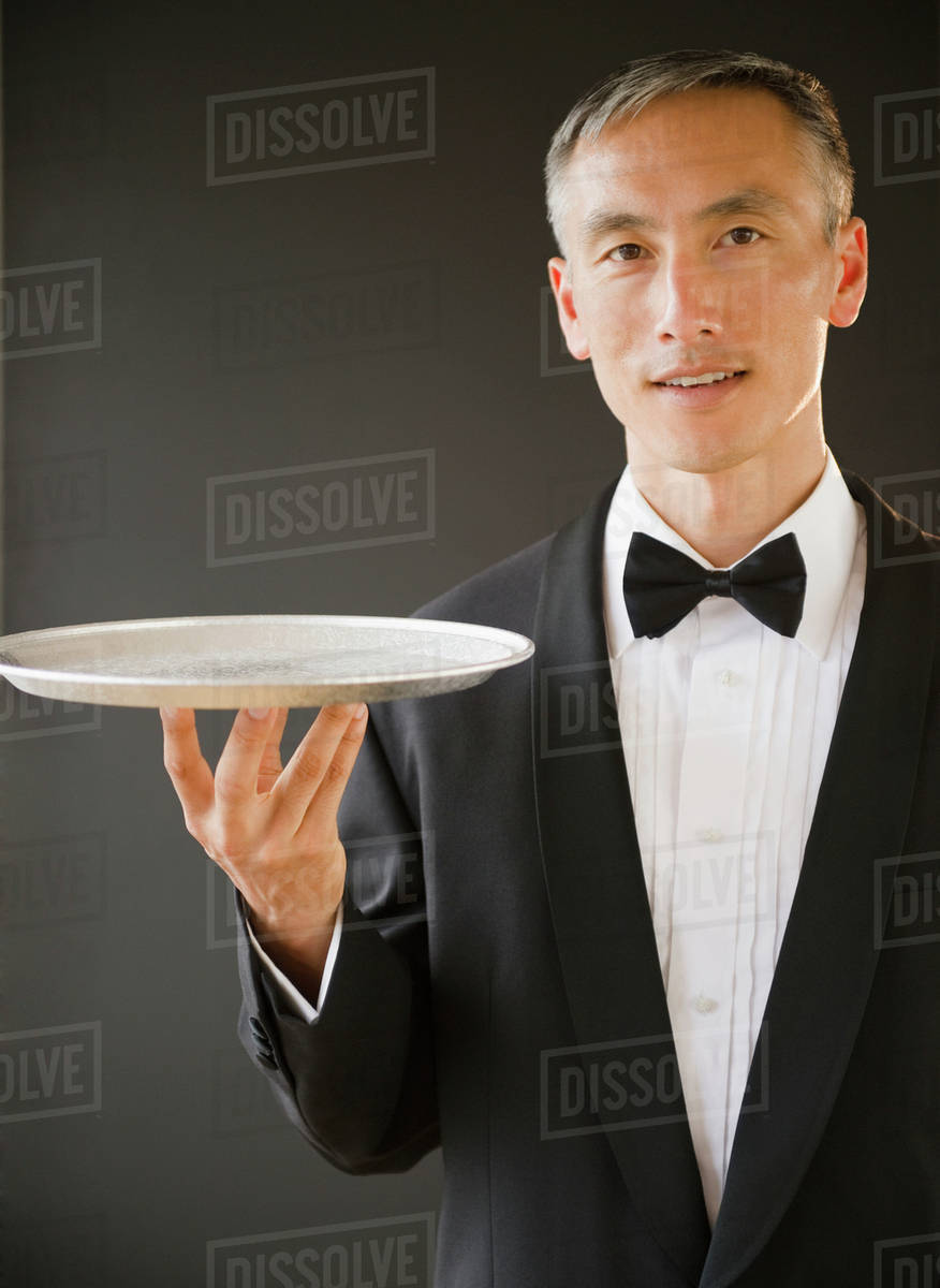 waiter with bow tie