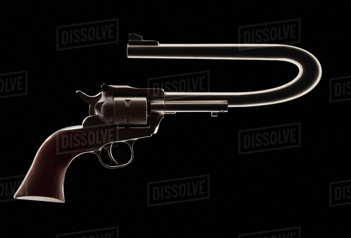 Revolver with a bent barrel Stock Photo Dissolve