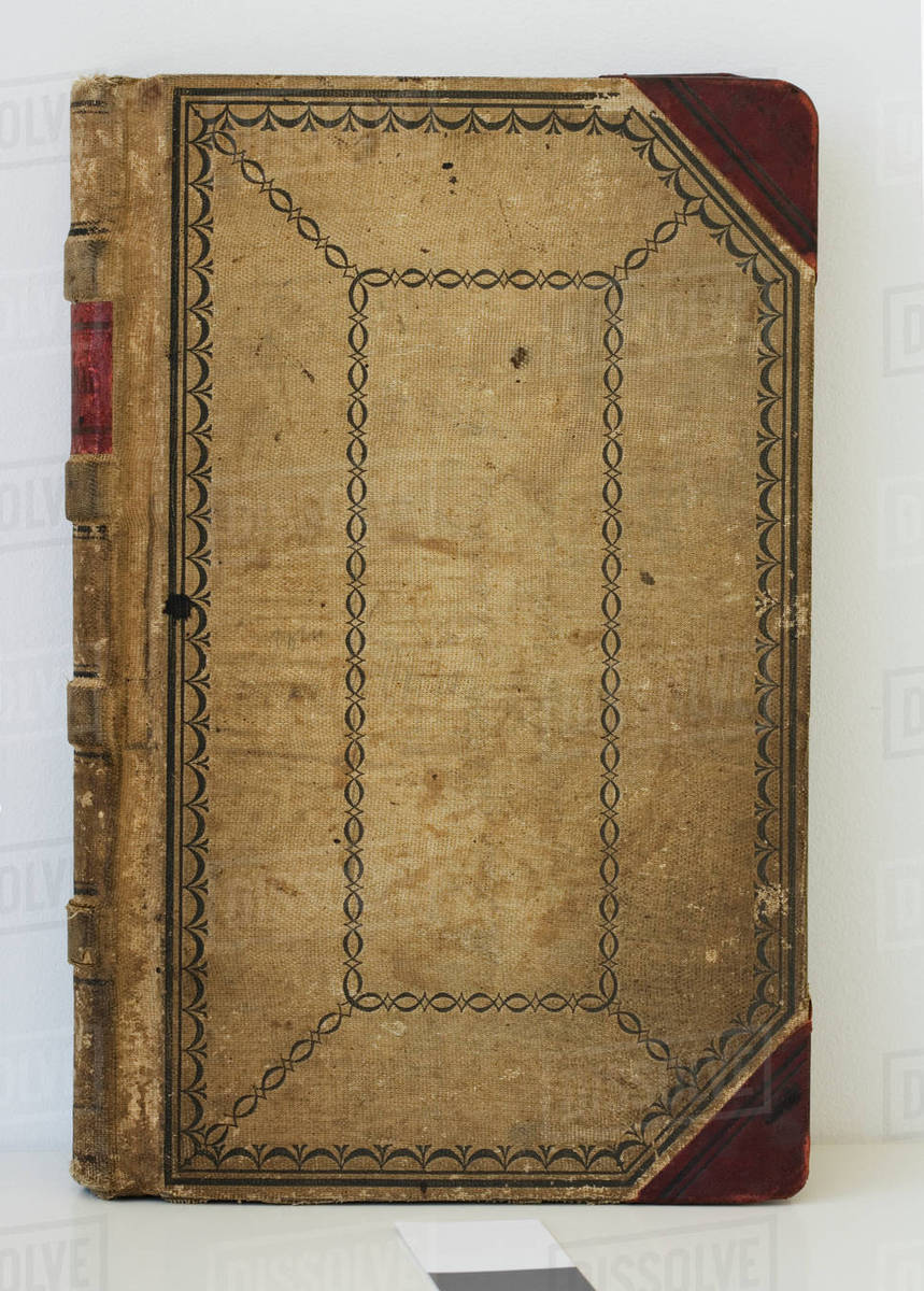 Cover of old ledger book Stock Photo Dissolve