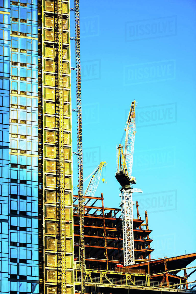 New York City, Skyscraper under construction Stock Photo Dissolve