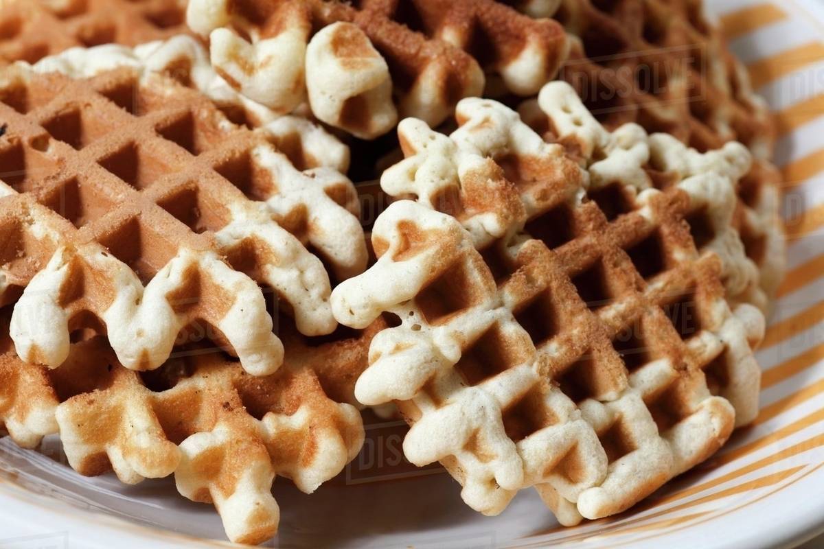 Pizzelle Made on on Traditional Waffle Iron Stock Photo Dissolve