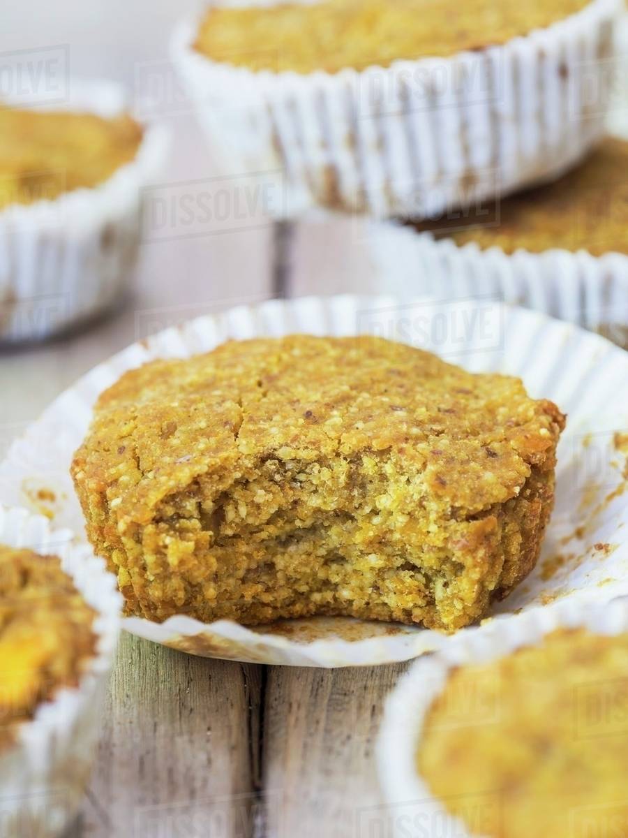 Lathe vegan pumpkin and millet muffins Stock Photo Dissolve