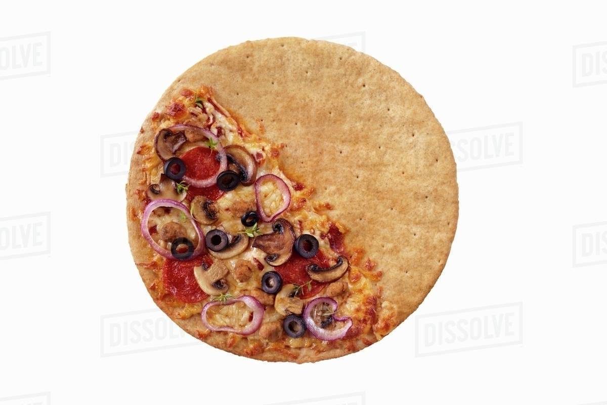 Pizza with Toppings Only on Half the Crust; The Other Half Plain