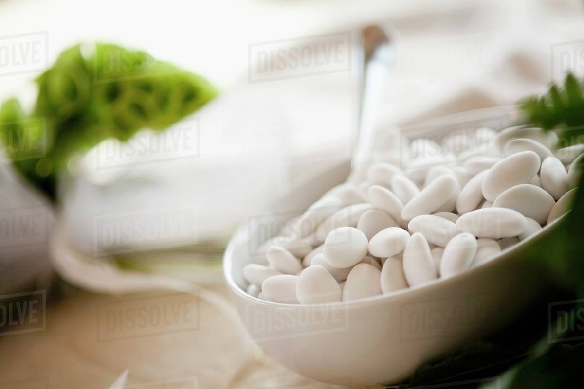 Confetti (sugared almonds for a wedding, Italy) Stock Photo Dissolve