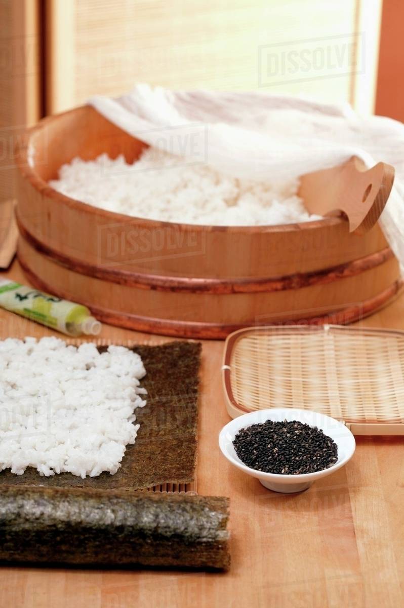 Ingredients for maki-sushi Royalty-free stock photo