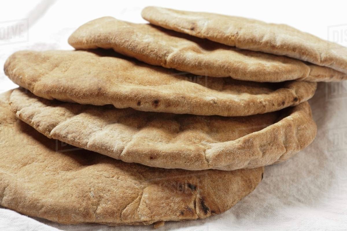 Whole Wheat Pita Breads Stock Photo Dissolve