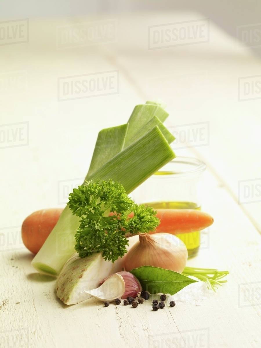 Ingredients for vegetable stock Stock Photo Dissolve