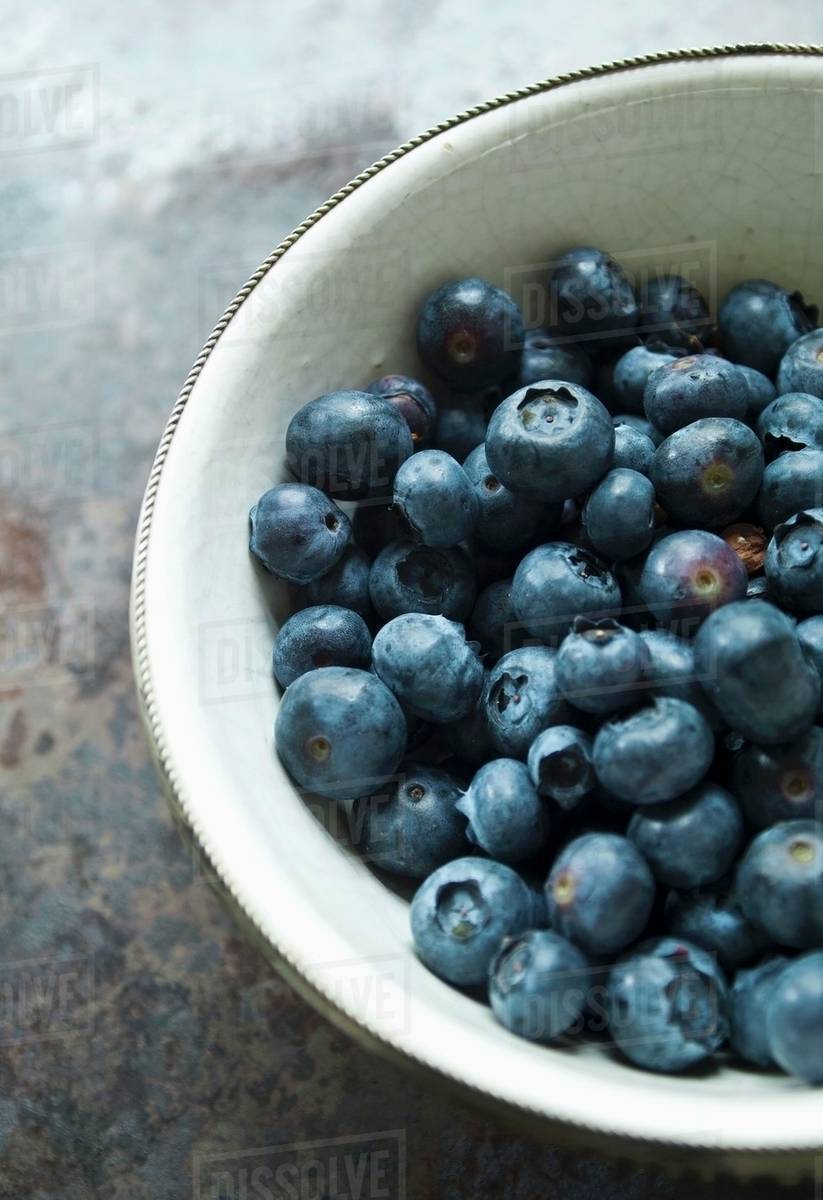 Blueberries in a bowl Stock Photo Dissolve