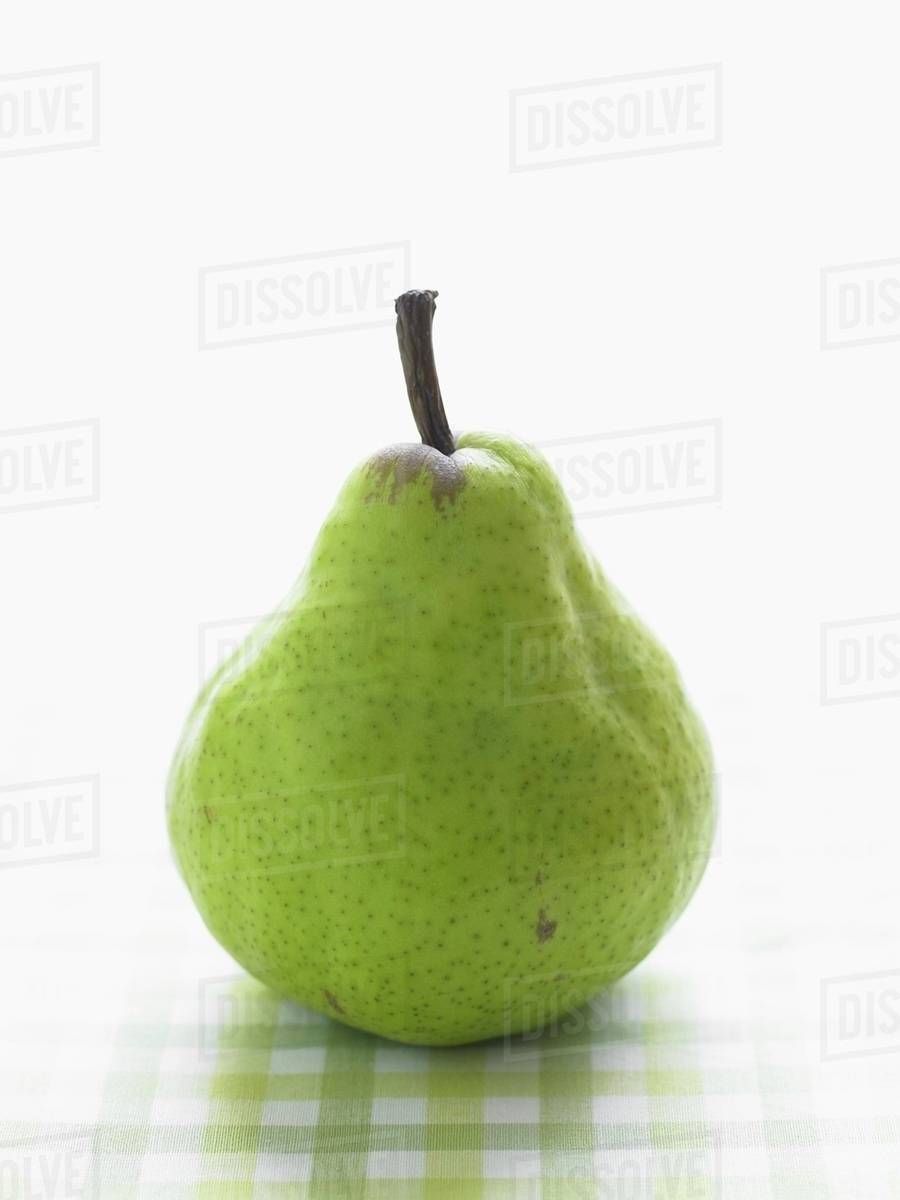 One Green Anjou Pear Stock Photo Dissolve One Green Anjou Pear