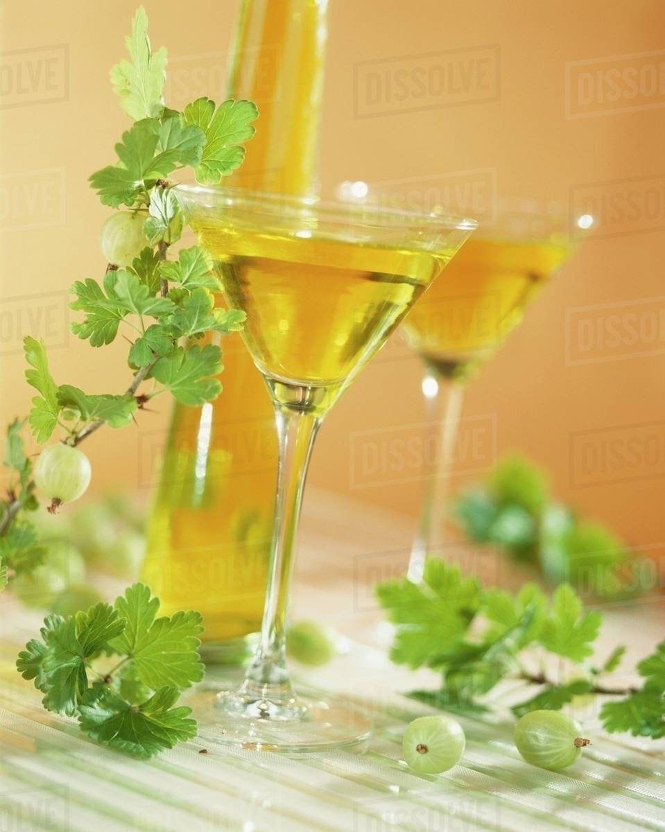 Gooseberry liqueur - Stock Photo - Dissolve