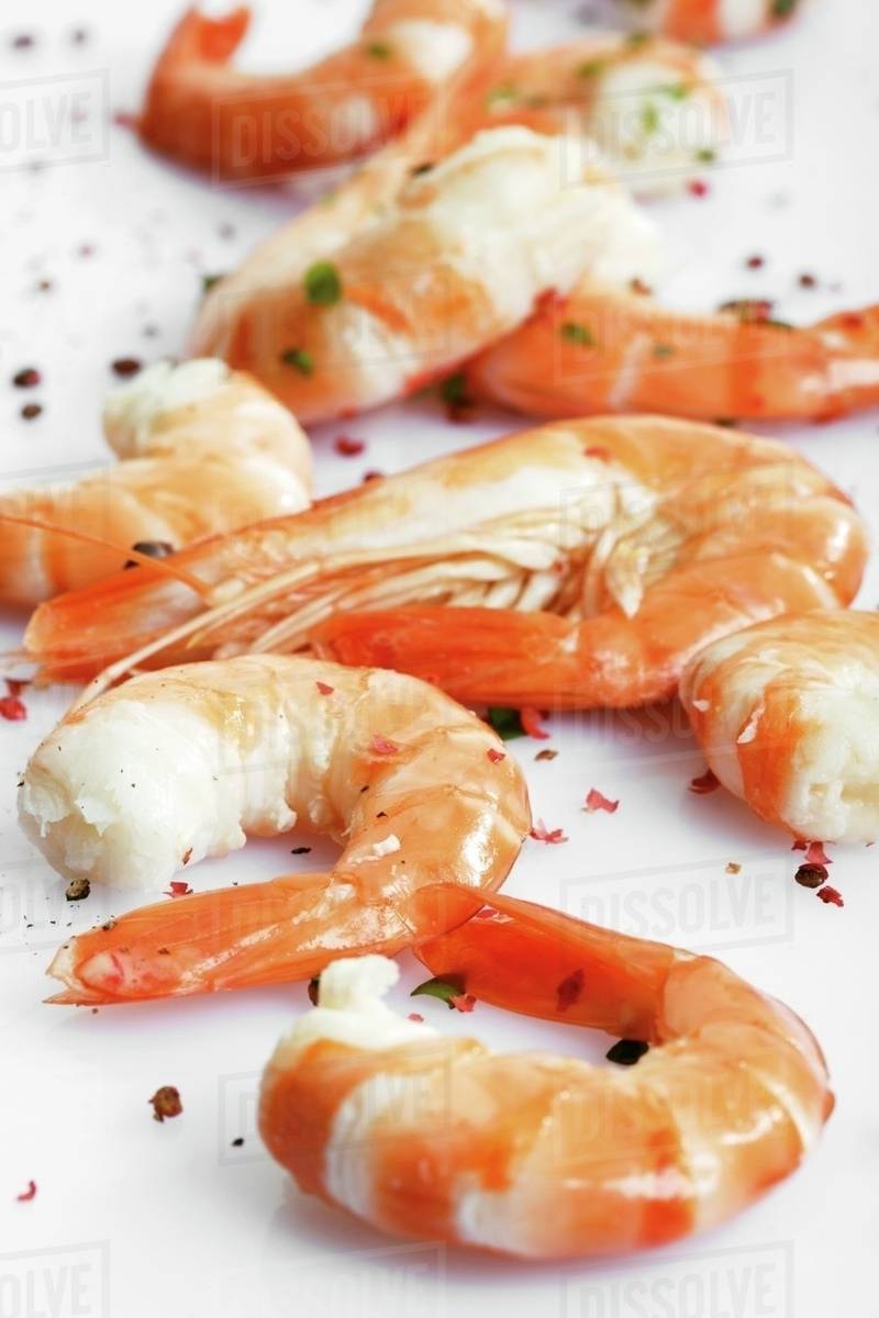 Fresh shrimp tails Stock Photo Dissolve