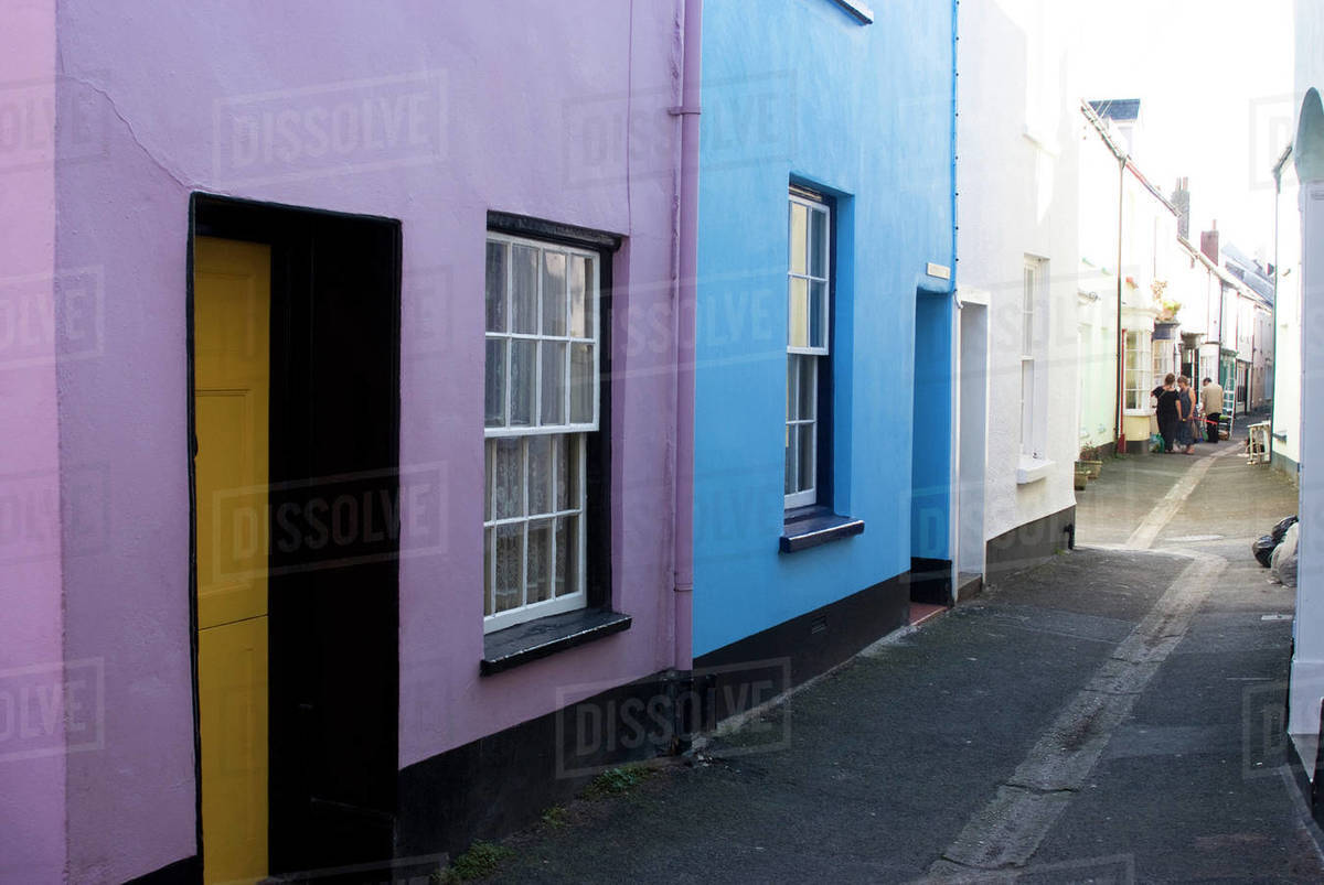 Row of coloured houses in Appledore, Devon, England, UK. Stock Photo