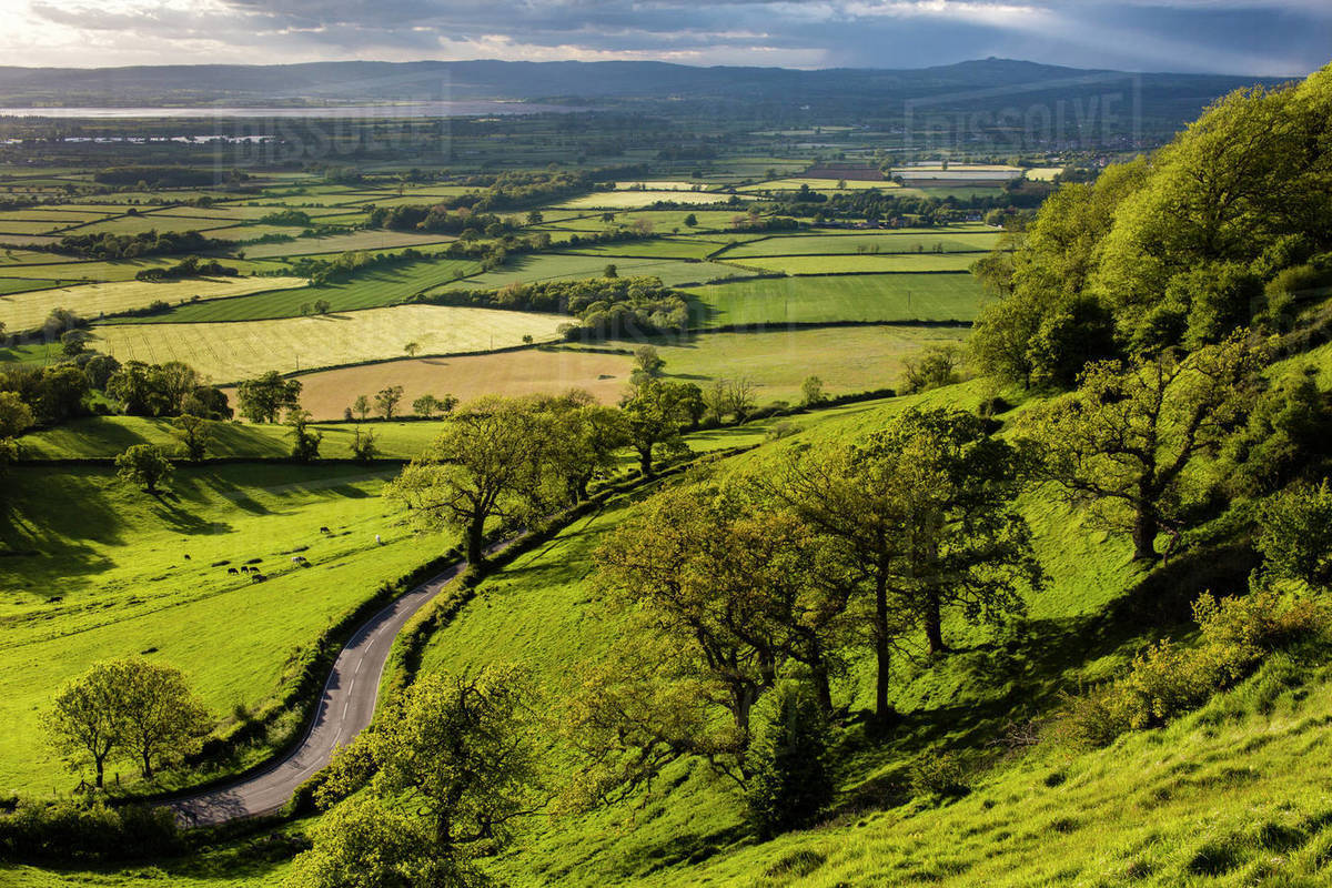 River Severn and May Hill from the Cotswold escarpment at Coaley Peak