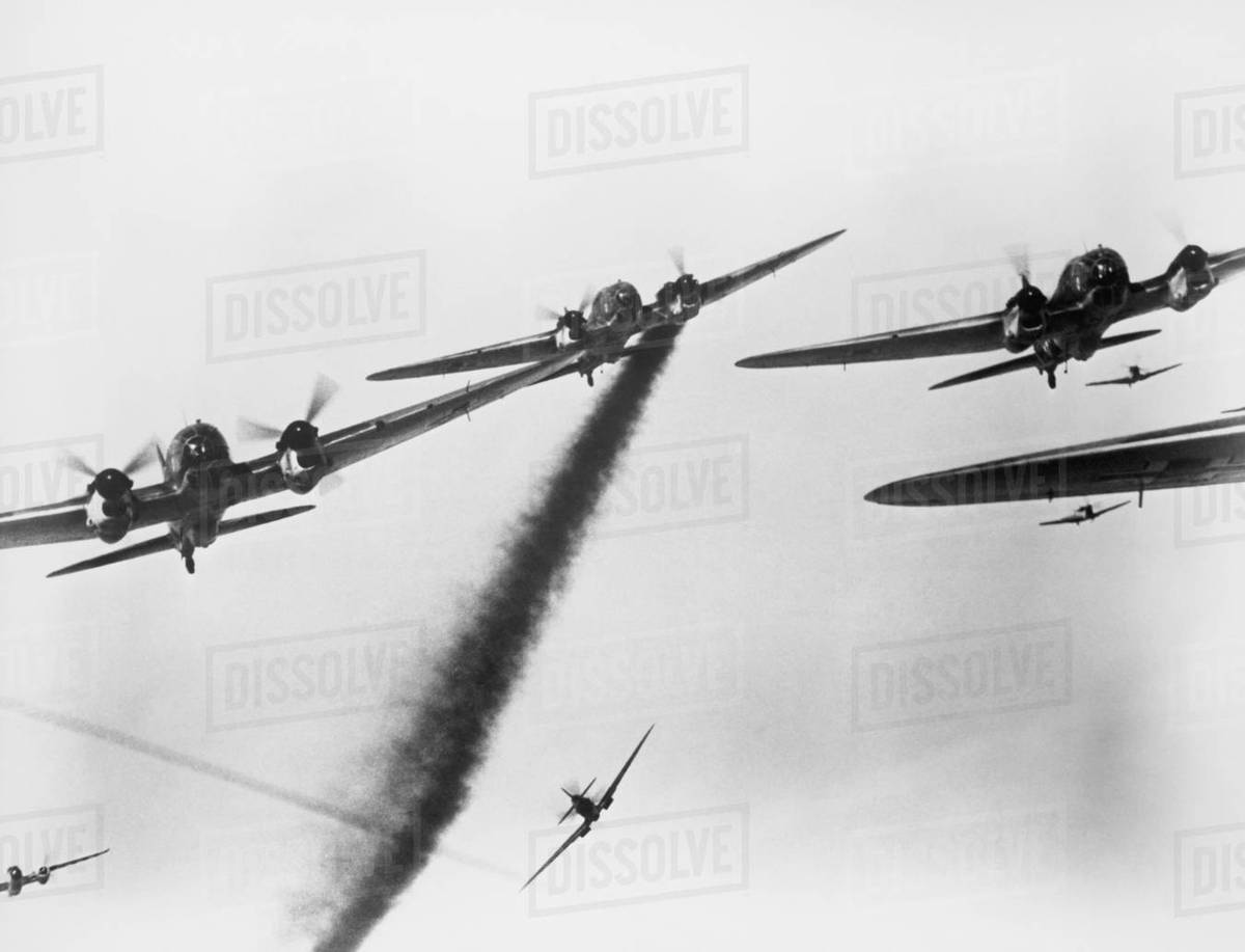 Aerial Dog fight Stock Photo Dissolve