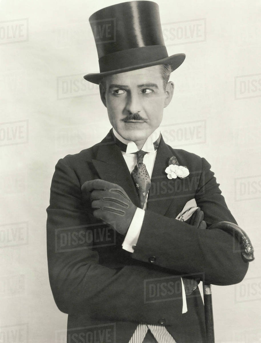 Swanky gentleman in top hat - Stock 