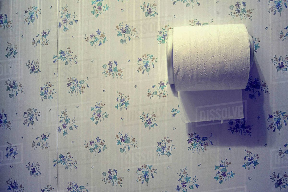 Toilet paper and wallpaper - Stock Photo - Dissolve