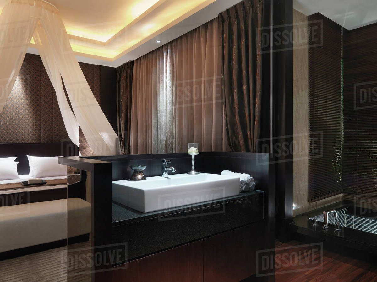 Sink in modern bedroom Stock Photo Dissolve