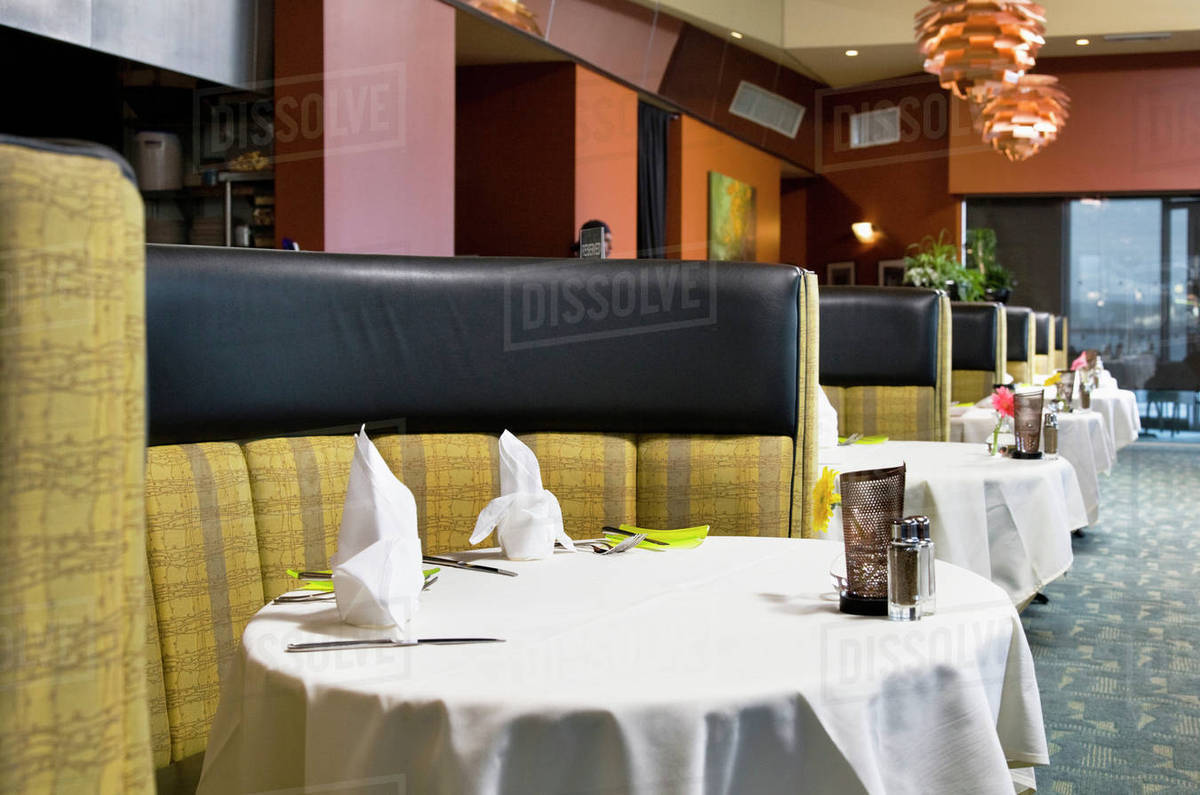 Booths in luxury restaurant Stock Photo Dissolve