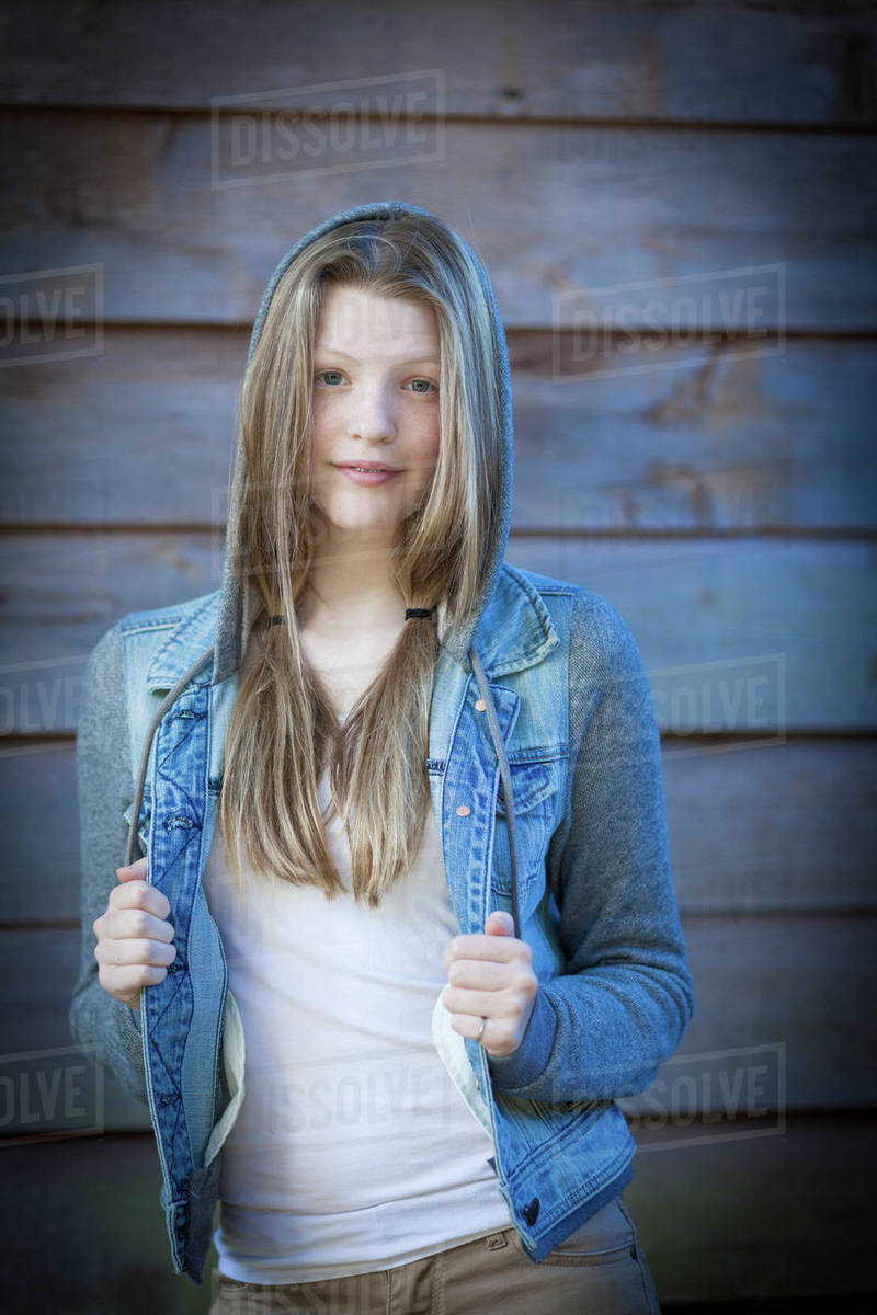 girl wearing denim jacket