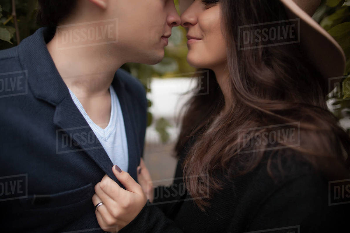 Caucasian couple rubbing noses Stock Photo Dissolve