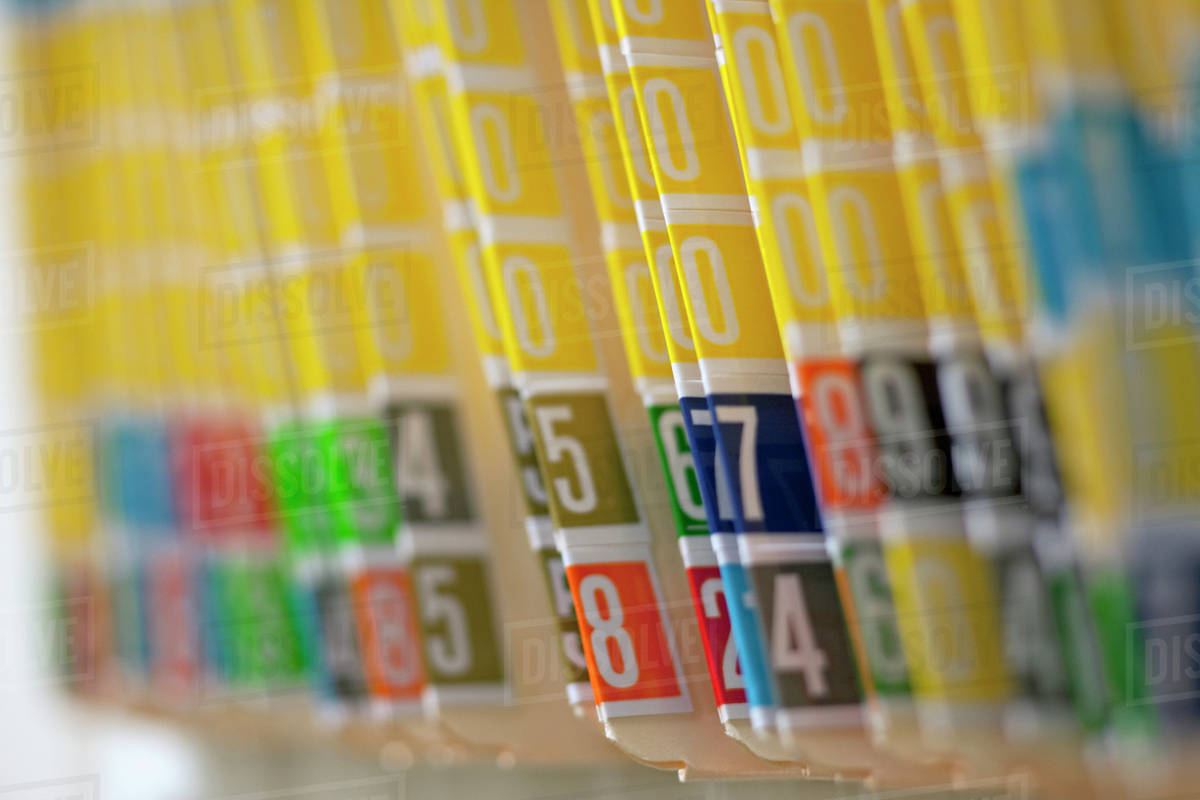 Numbered File Folders Stock Photo Dissolve