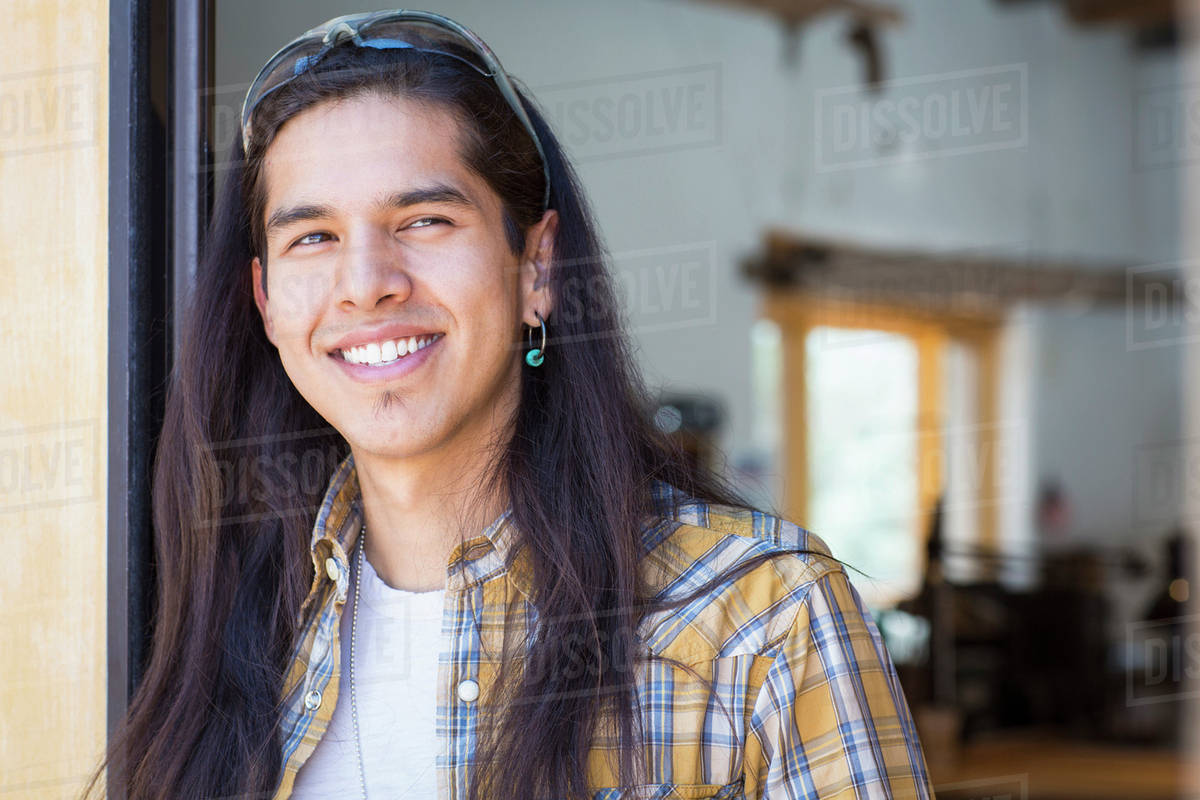 Mixed Race Man Smiling Stock Photo Dissolve