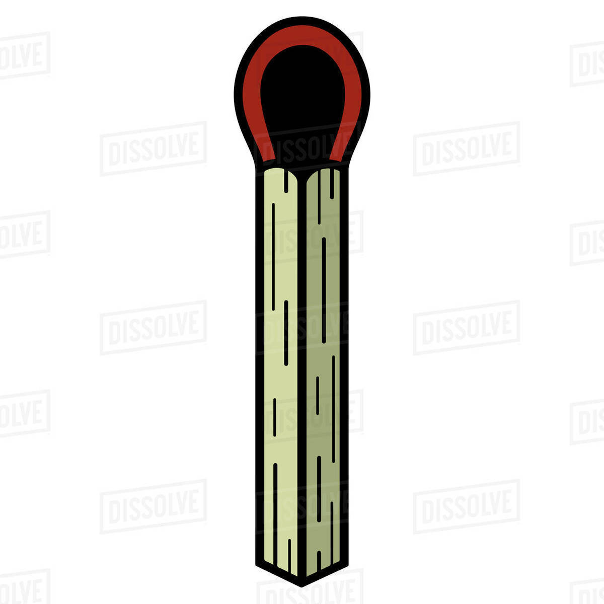 Illustration of unused matchstick isolated on white background Royalty-free stock photo