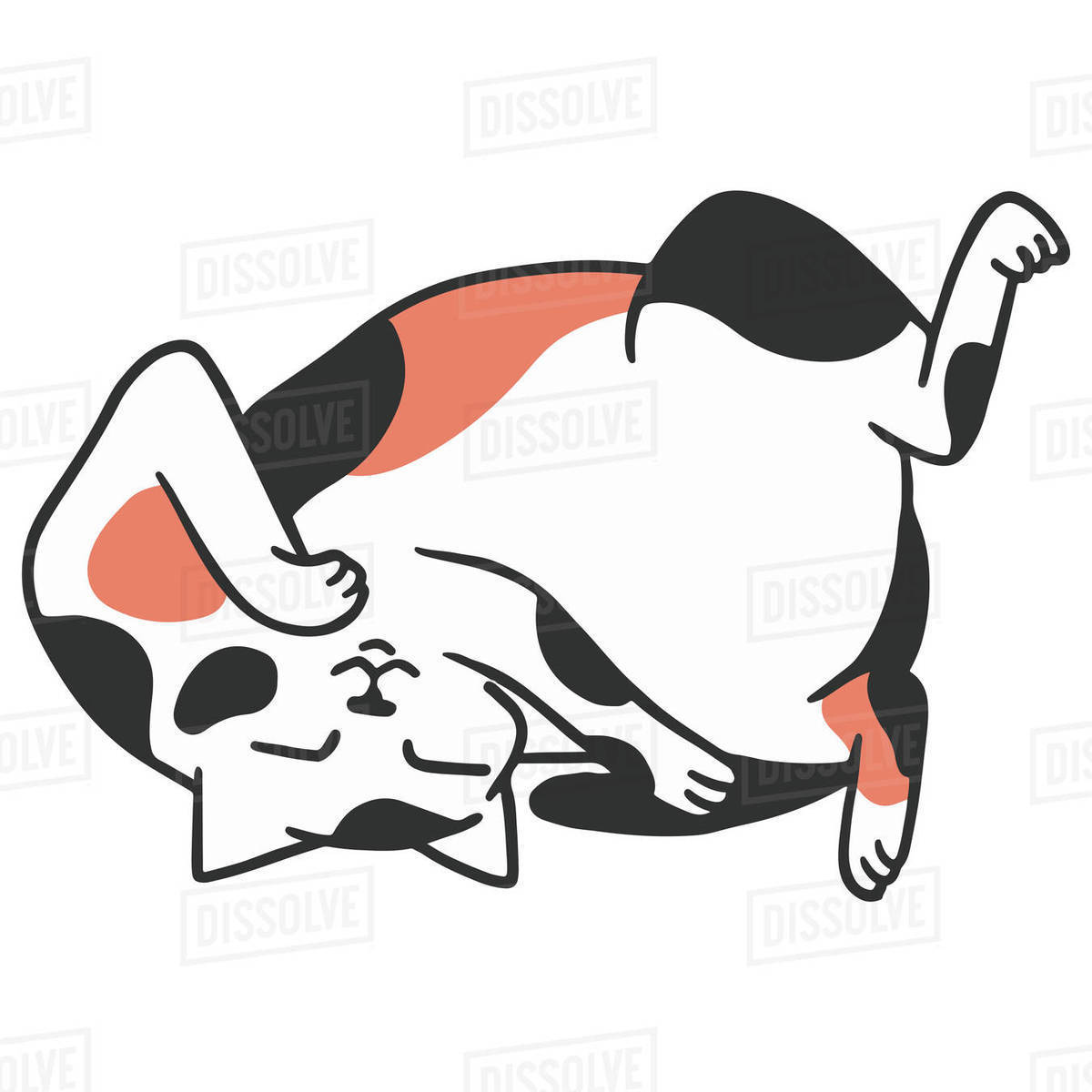 Illustration of a cat sleeping against white background Royalty-free stock photo