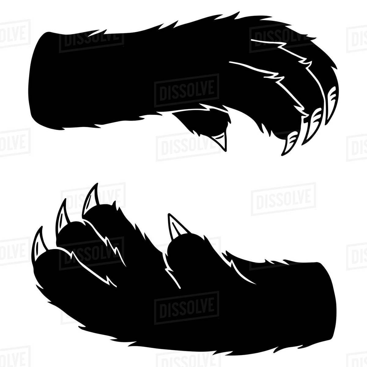 Illustration of a cat's paws gesturing against white background Royalty-free stock photo