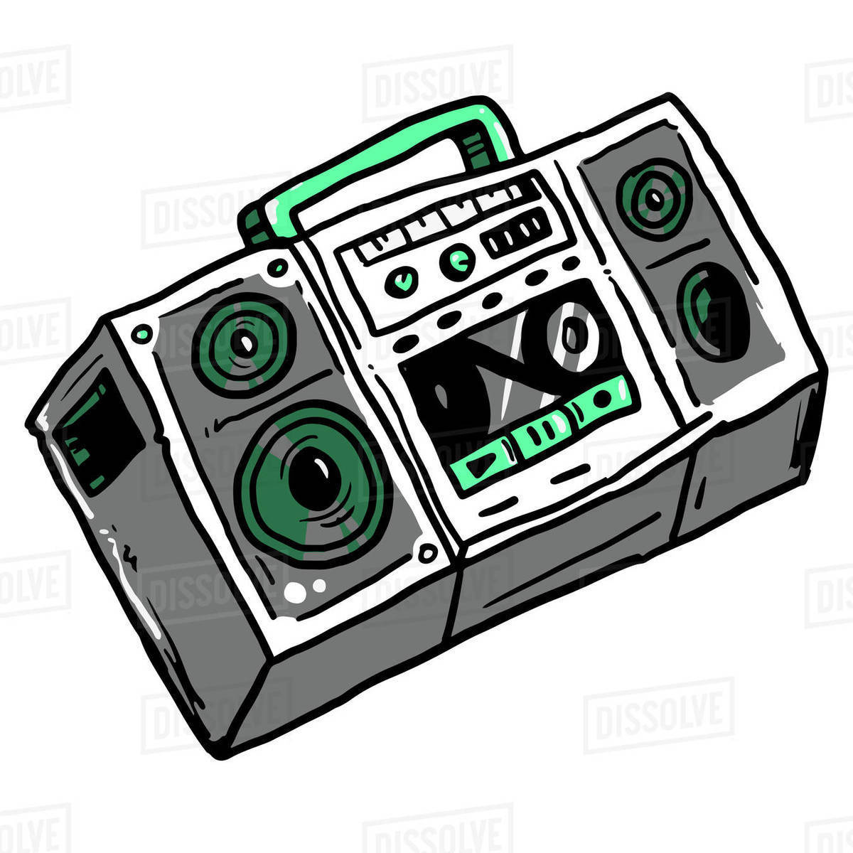 Illustration of boom box isolated on white background Royalty-free stock photo