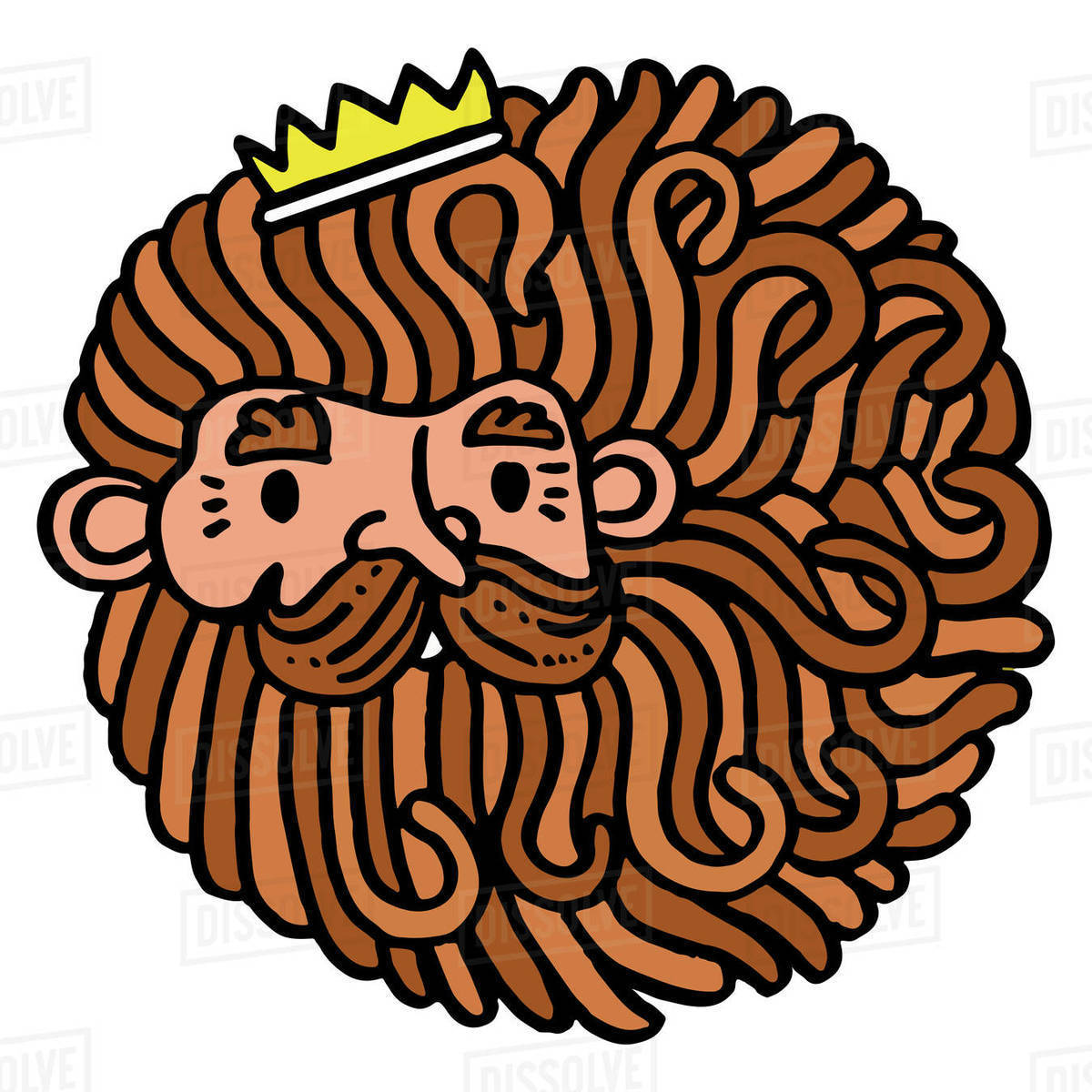 Cartoon illustration of king against white background Royalty-free stock photo