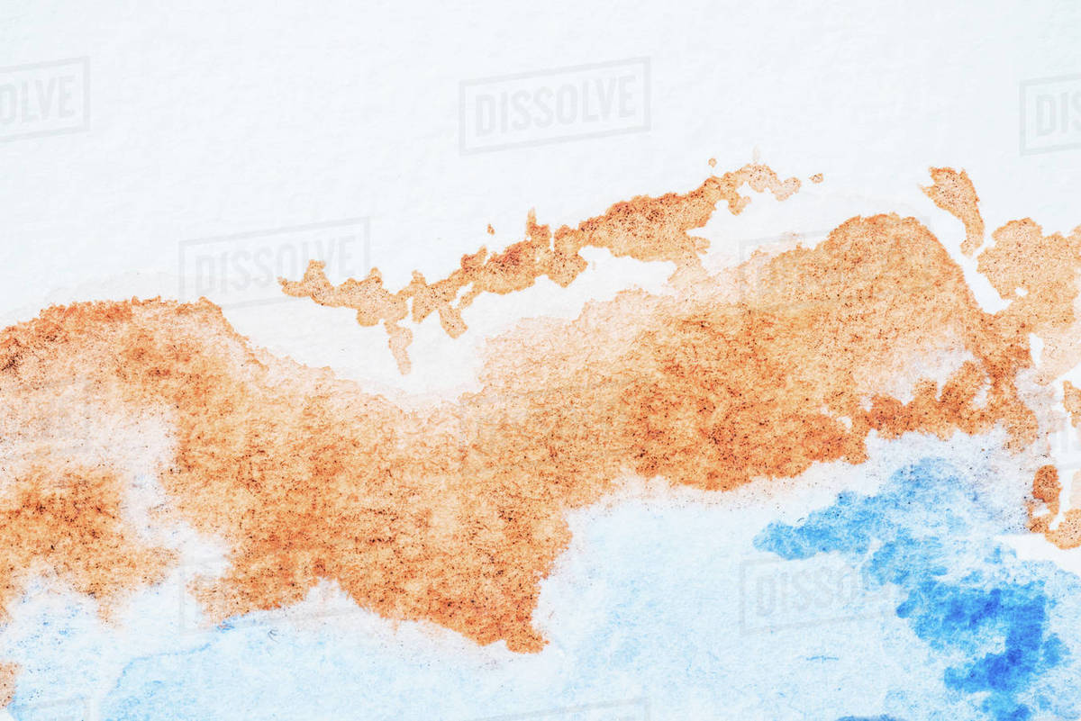Abstract Blue And Brown Watercolor Background Stock Photo Dissolve