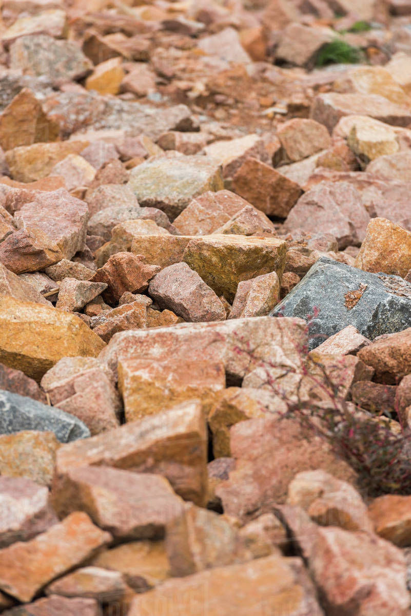 closeup shot of red granite rocks Stock Photo Dissolve