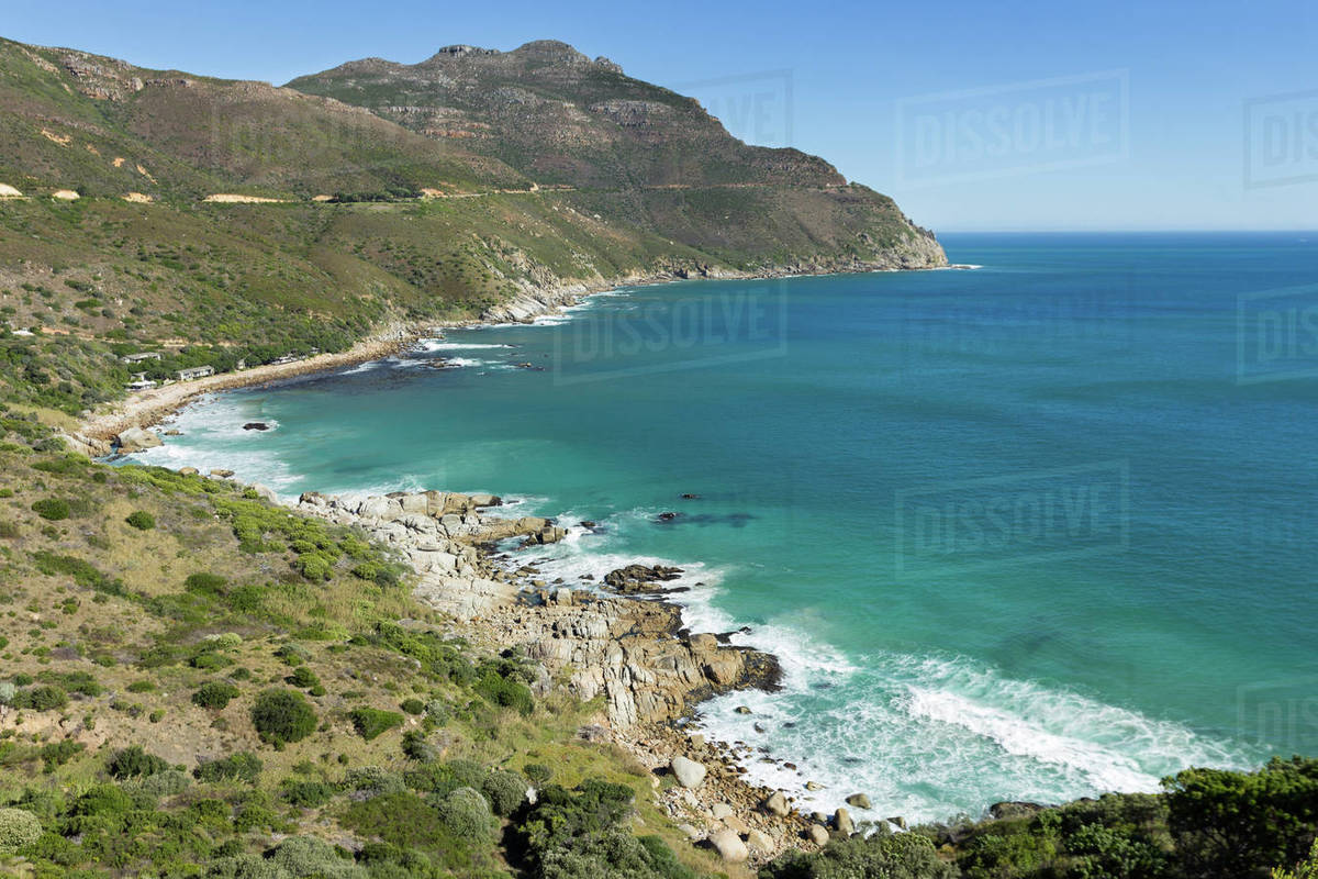 Elevated view of coastline, Cape Town, Western Cape, South Africa