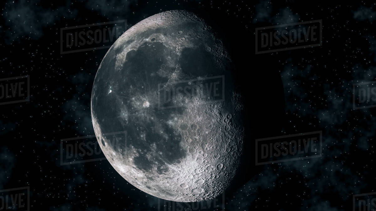 Realistic 3D illustration of moon phase. High quality moon wax and wane