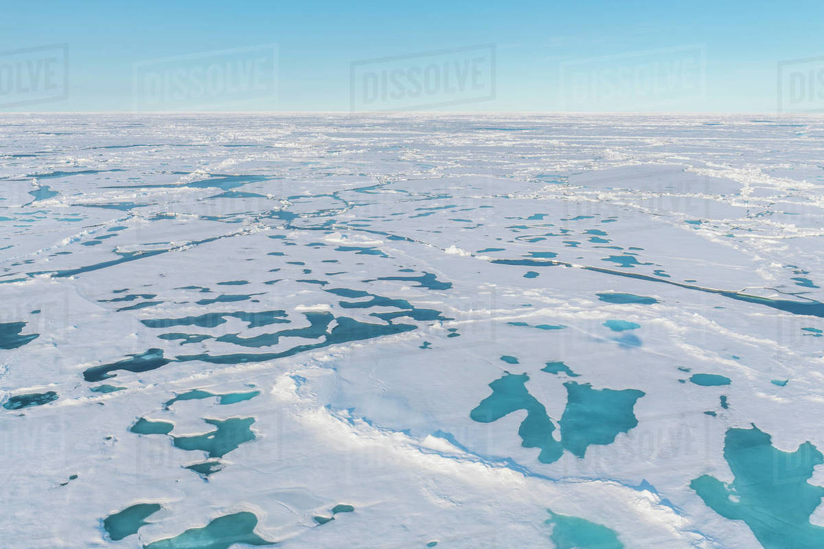 Melting ice at North Pole, Arctic Stock Photo Dissolve