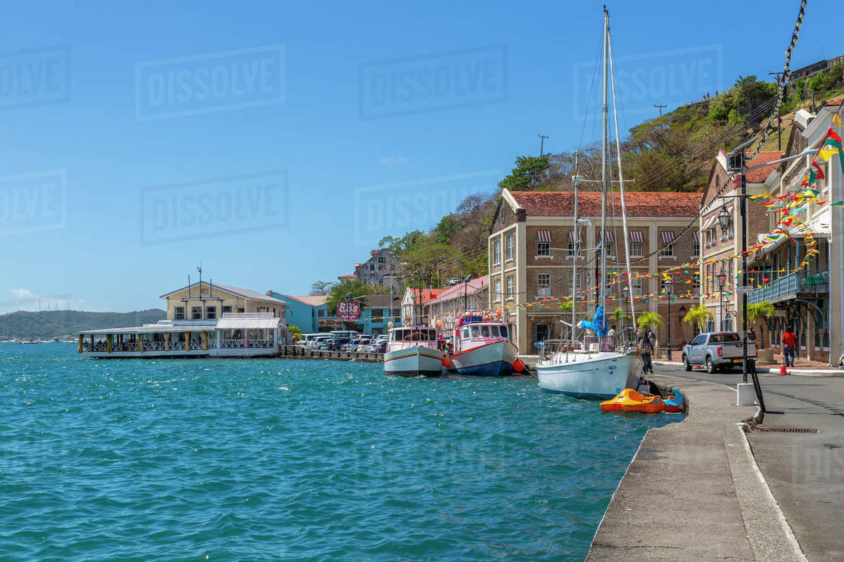 View over the Carenage of St. George's, Grenada, Windward Islands, West Indies, Caribbean, Central America Royalty-free stock photo