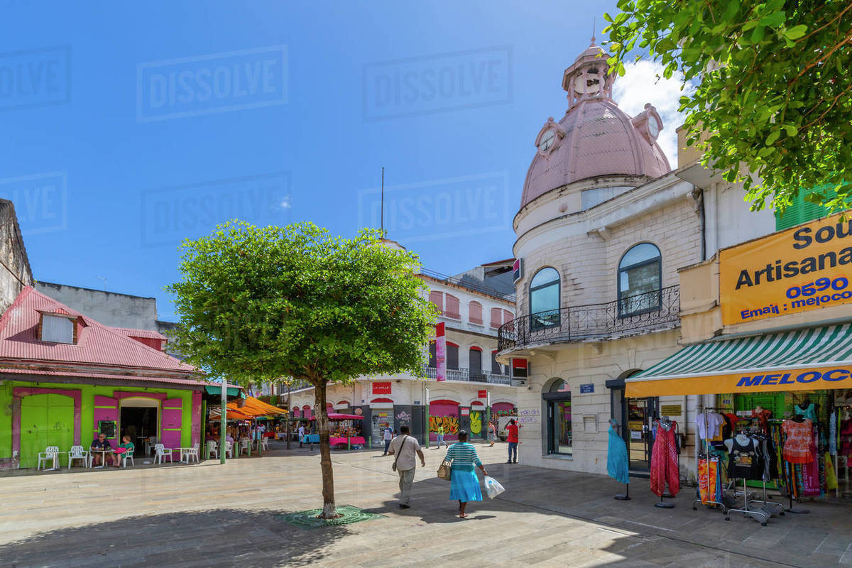 View of Spice Market Square, Pointe-a-Pitre, Guadeloupe, French Antilles, West Indies, Caribbean, Central America Royalty-free stock photo