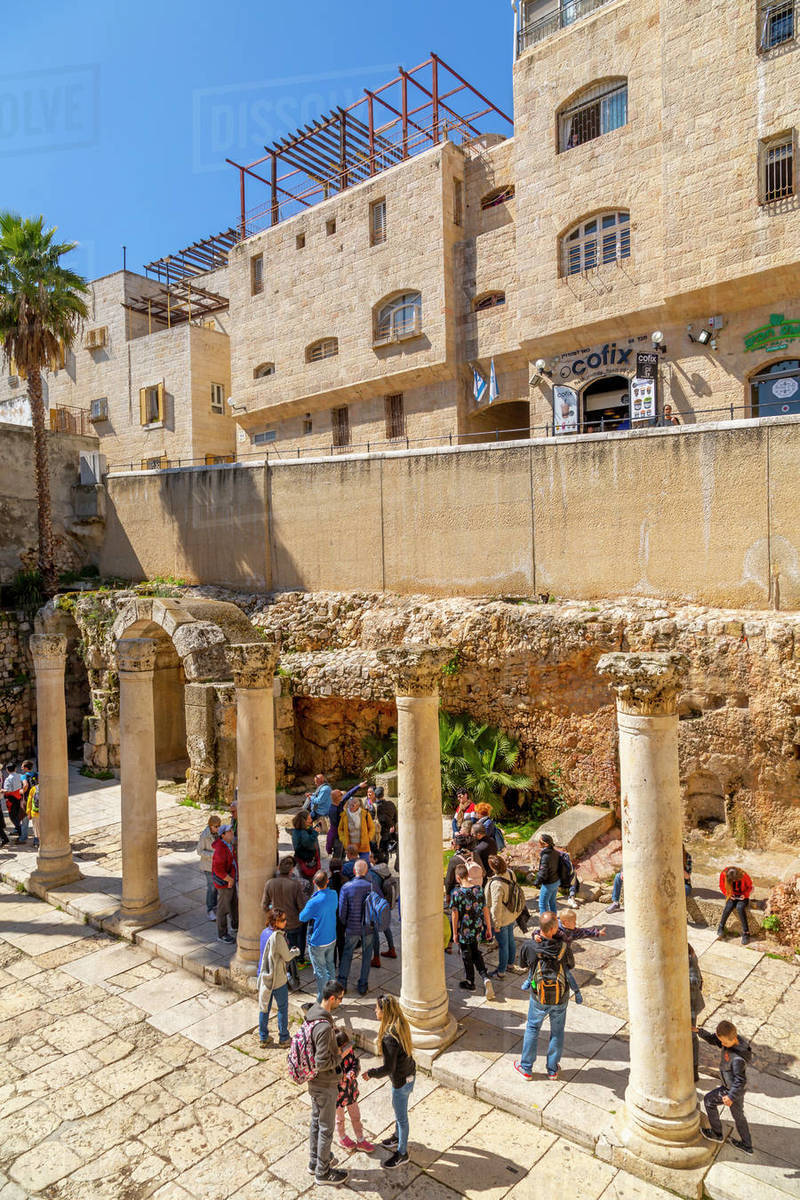 Roman excavations in Old City, Old City, UNESCO World Heritage Site, Jerusalem, Israel, Middle East Royalty-free stock photo