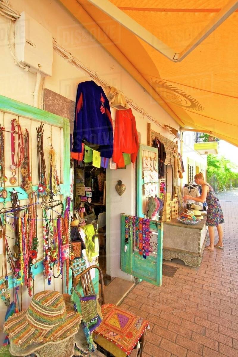 Hippy Shop, Santa Gertrudis de Fruitera, Ibiza, Balearic Islands, Spain, Europe Royalty-free stock photo