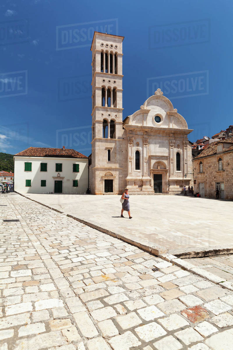 Sveti Stjepan Cathedral, Hvar, Hvar Island, Dalmatia, Croatia, Europe Royalty-free stock photo
